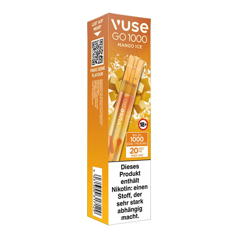 E-Zigarette VUSE Go 1000 Einweg Mango Ice 20mg – Produktabbildung