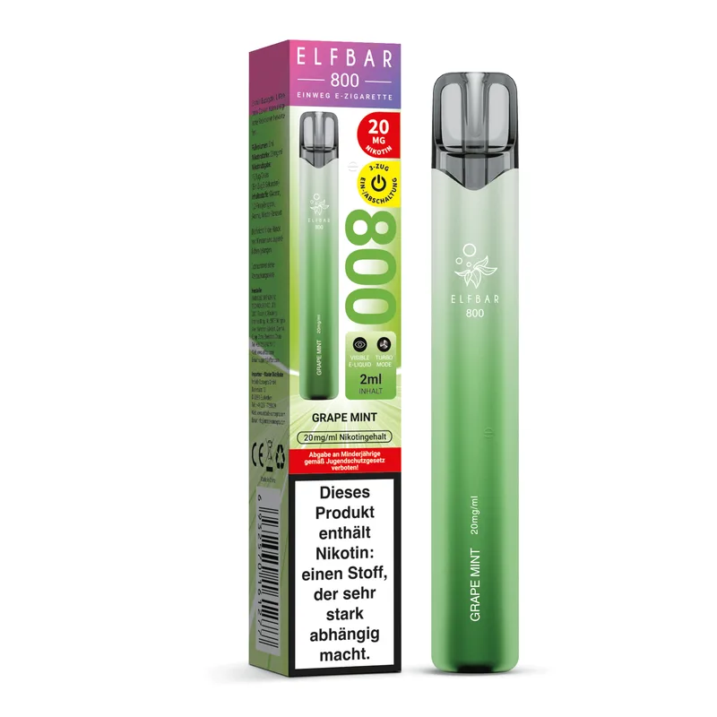 Elfbar 800 Einweg E-Shisha 20mg - Grape Mint – Produktabbildung