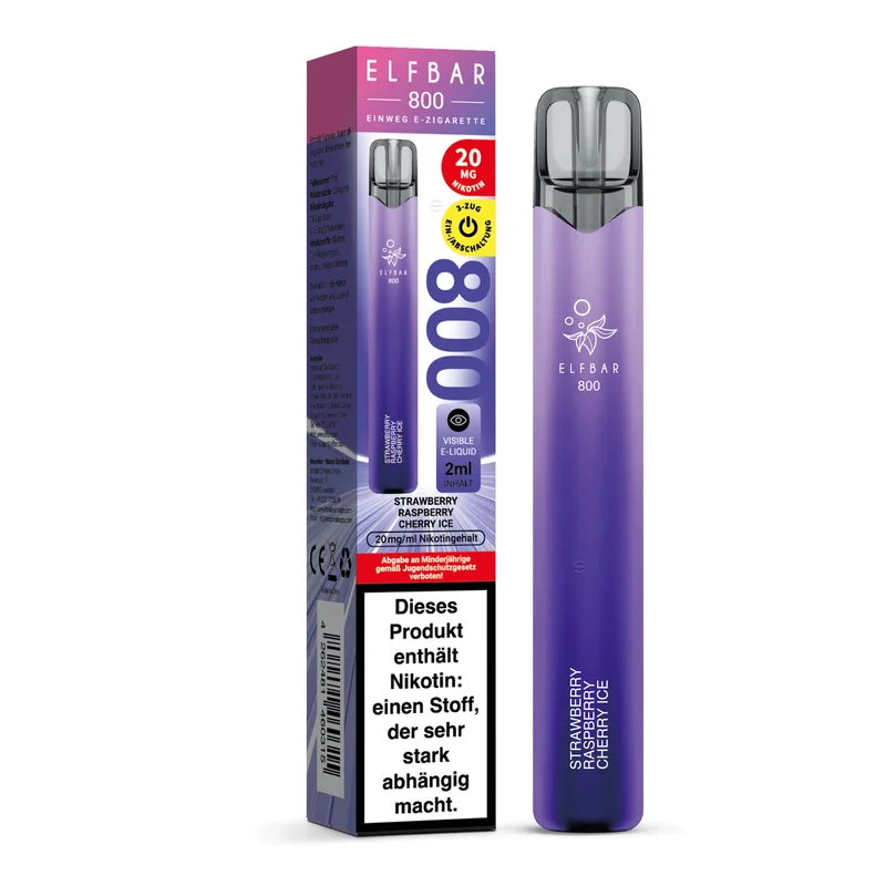 Elfbar 800 Einweg E-Shisha 20mg - Strawberry Raspberry Cherry Ice – Produktabbildung