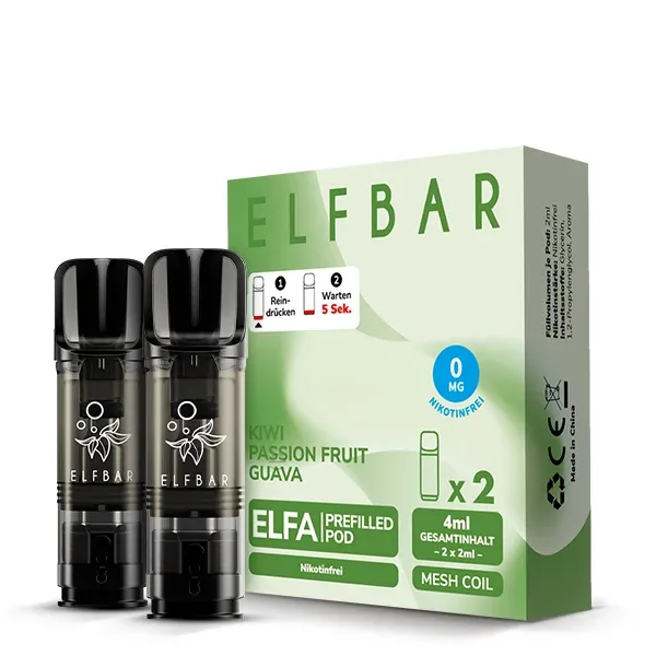 Elfbar ELFA Nikotinfrei POD (2stk) - Kiwi Passion Fruit Guava – Produktabbildung