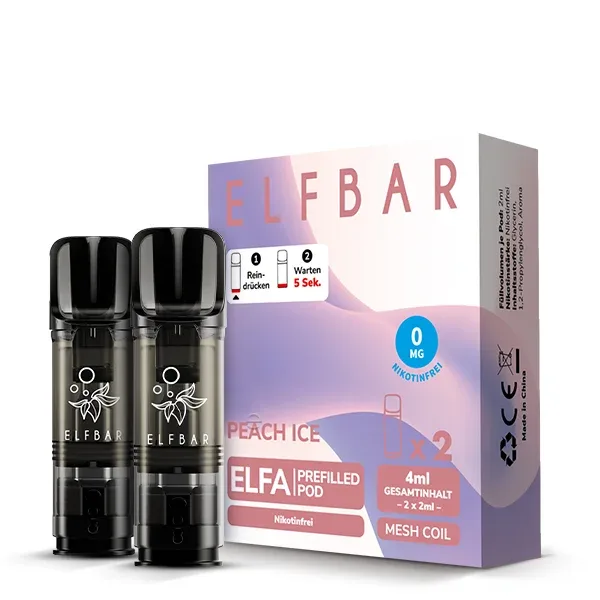 Elfbar ELFA Nikotinfrei POD (2stk) - Peach Ice – Produktabbildung