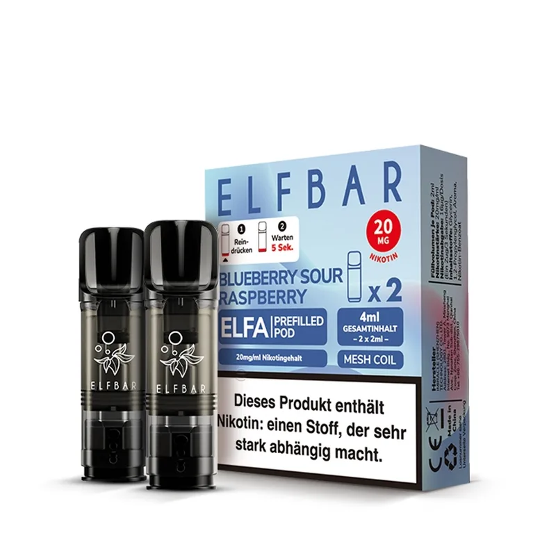 Elfbar ELFA POD (2stk) - Blueberry Sour Raspberry 20mg – Produktabbildung