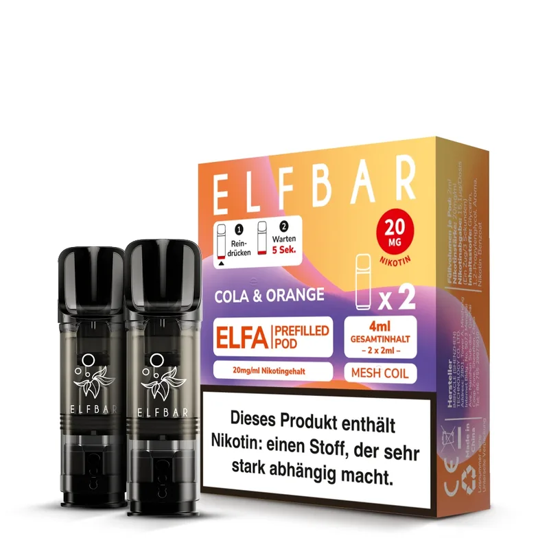 Elfbar ELFA POD (2stk) - Cola & Orange 20mg – Produktabbildung