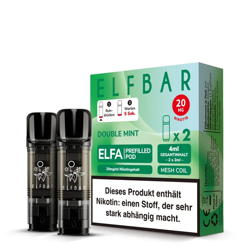 Elfbar ELFA POD (2stk) - Double Mint 20mg – Produktabbildung