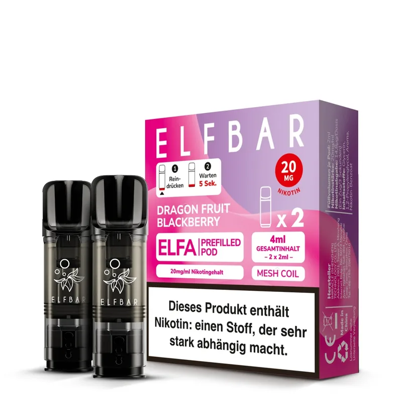 Elfbar ELFA POD (2stk) - Dragon Fruit Blackberry 20mg – Produktabbildung