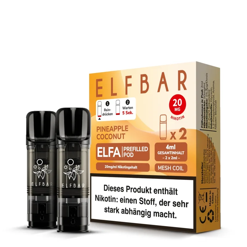 Elfbar ELFA POD (2stk) - Pineapple Coconut 20mg – Produktabbildung