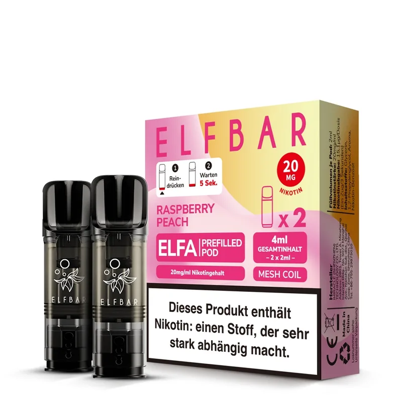 Elfbar ELFA POD (2stk) - Raspberry Peach 20mg – Produktabbildung