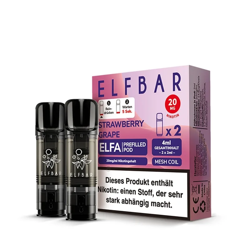 Elfbar ELFA POD (2stk) - Strawberry Grape 20mg – Produktabbildung