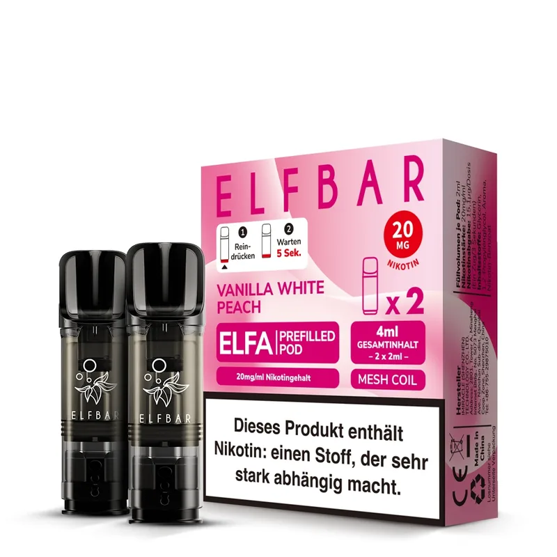 Elfbar ELFA POD (2stk) - Vanilla White Peach 20mg – Produktabbildung