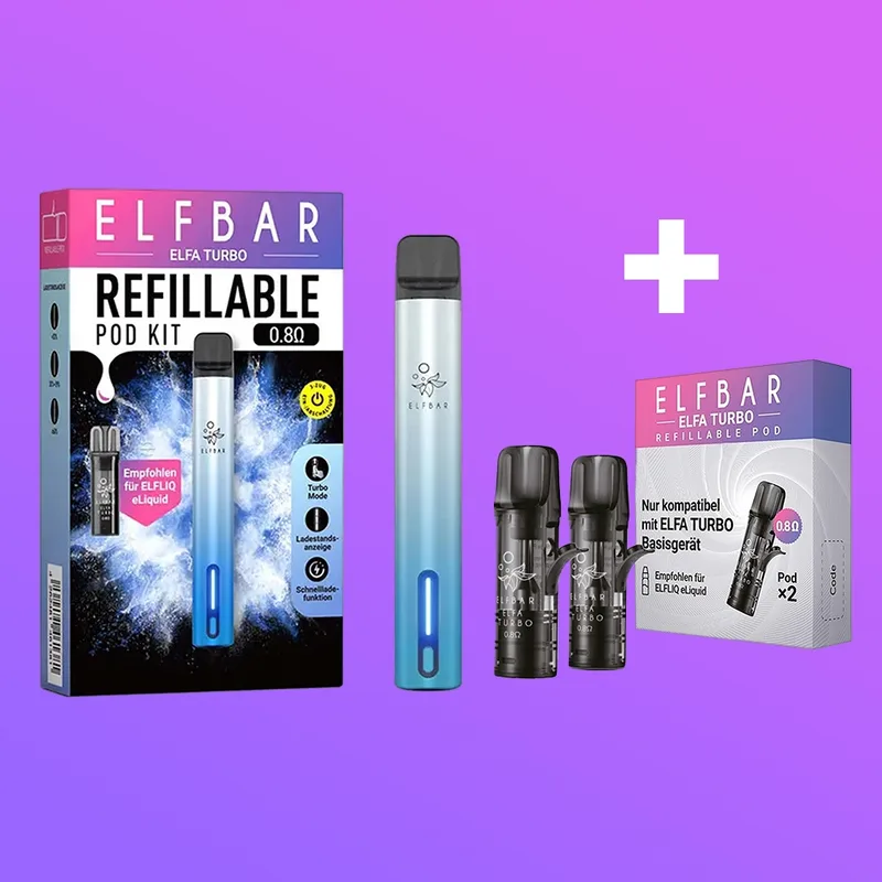 Elfbar ELFA Turbo Kit - Aurora Cyan - Bundle – Produktabbildung