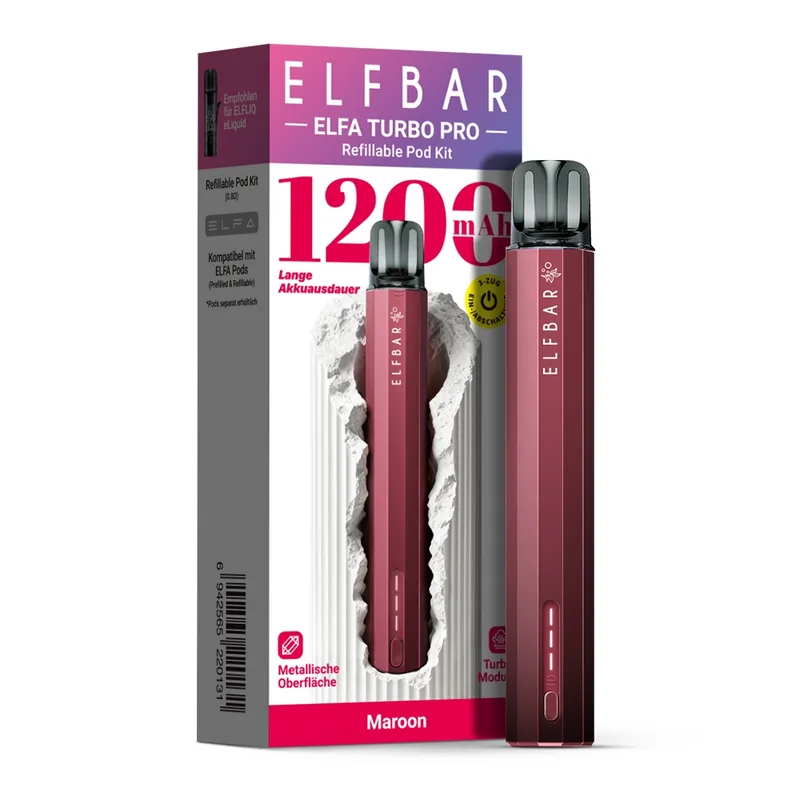 Elfbar ELFA Turbo Pro Kit - Maroon – Produktabbildung