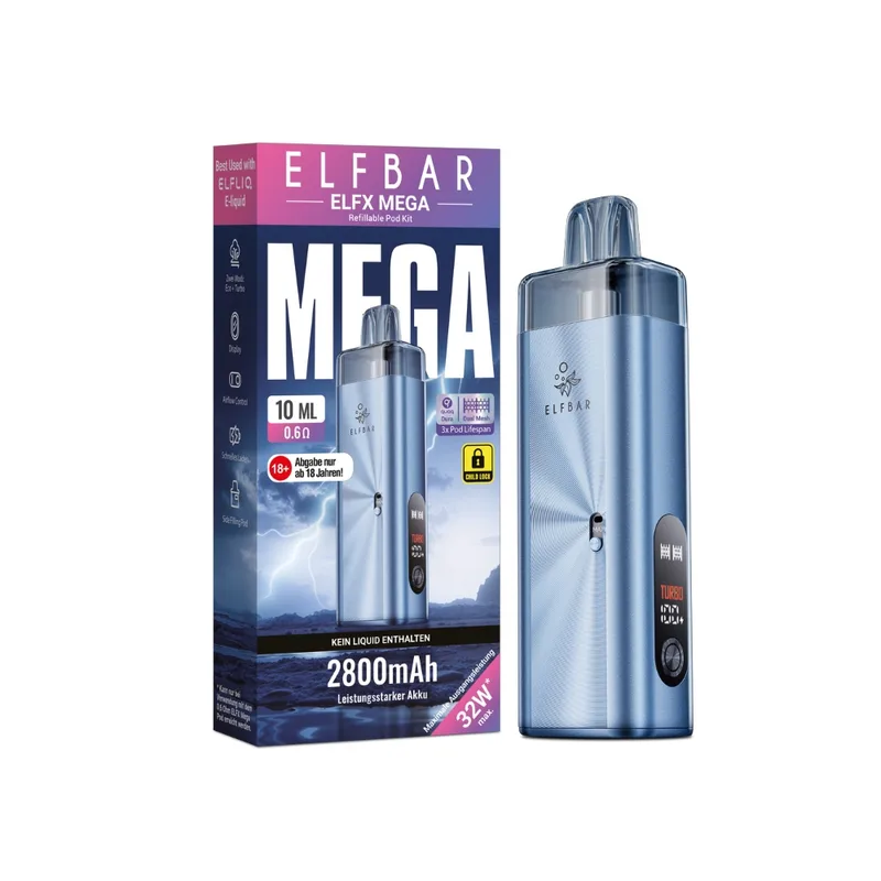 Elfbar ELFX Mega Pod Kit - Cyan – Produktabbildung