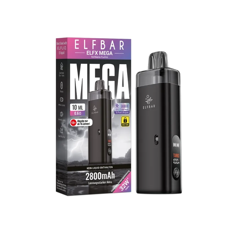 Elfbar ELFX Mega Pod Kit - Schwarz – Produktabbildung
