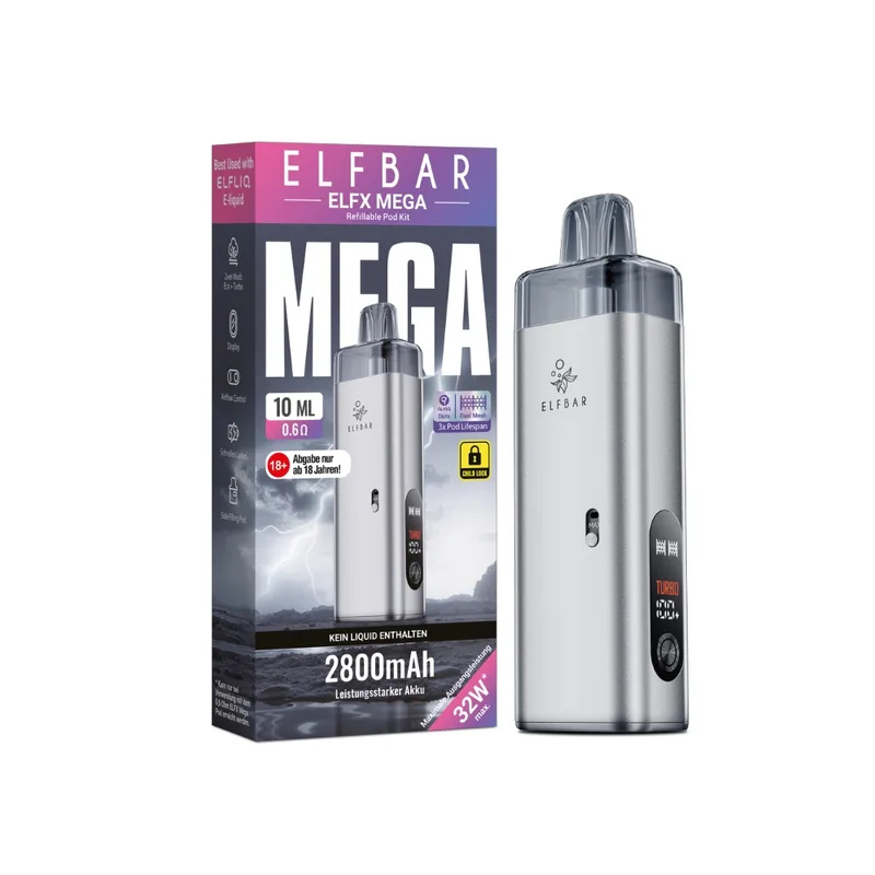 Elfbar ELFX Mega Pod Kit - Silber – Produktabbildung