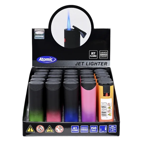Feuerzeug Jet (25) ATOMIC 2-Tone black 5 Farben sortiert – Produktabbildung