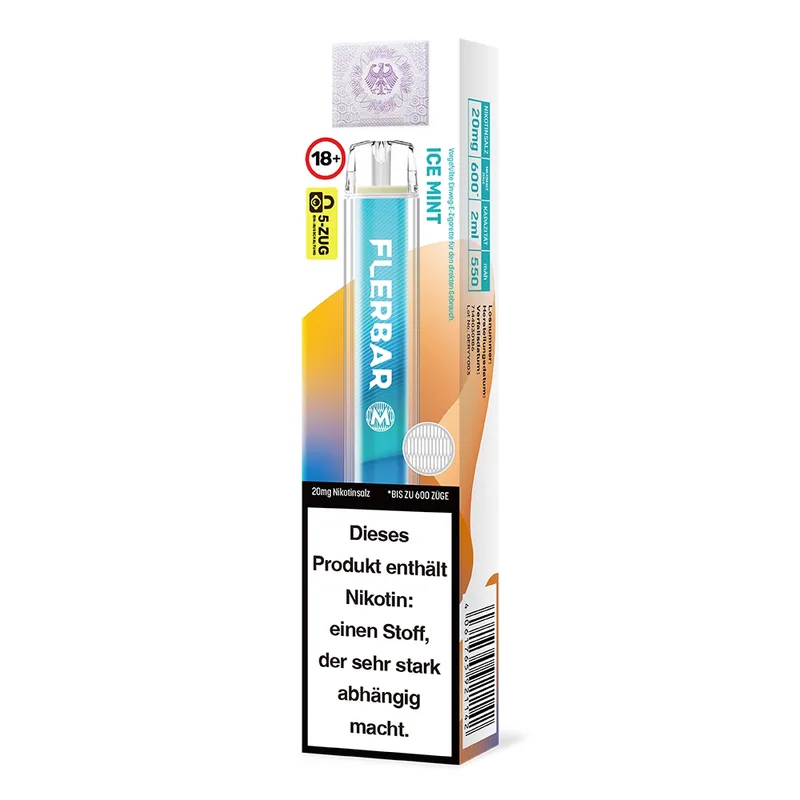 Flerbar M E-Shisha 600 - Ice Mint 20mg – Produktabbildung