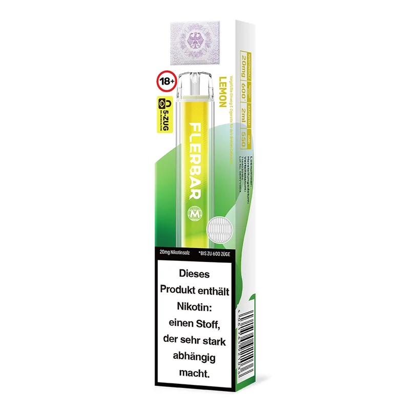 Flerbar M E-Shisha 600 - Lemon 20mg – Produktabbildung