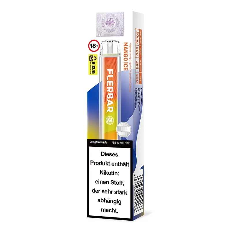 Flerbar M E-Shisha 600 - Mango Ice 20mg – Produktabbildung