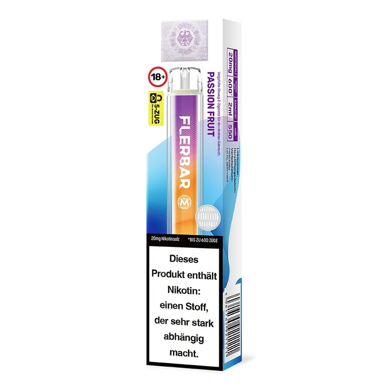 Flerbar M E-Shisha 600 - Passion Fruit 20mg – Produktabbildung