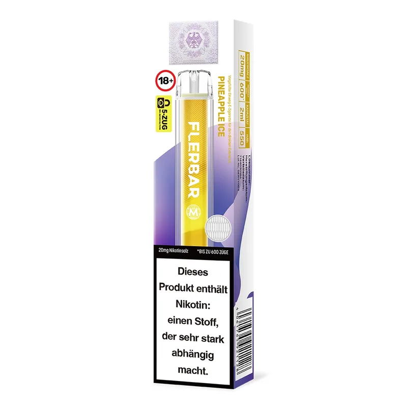 Flerbar M E-Shisha 600 - Pineapple Ice 20mg – Produktabbildung