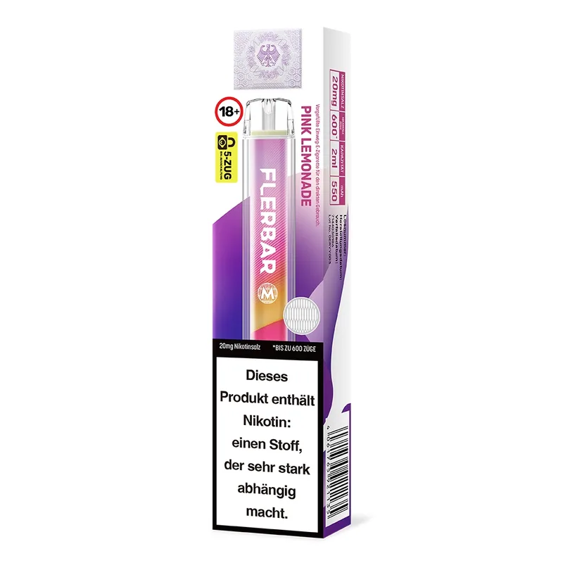 Flerbar M E-Shisha 600 - Pink Lemonade 20mg – Produktabbildung