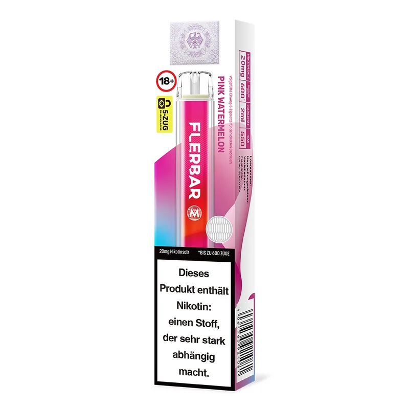 Flerbar M E-Shisha 600 - Pink Watermelon 20mg – Produktabbildung