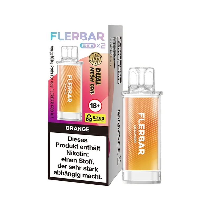 Flerbar POD (2stk) - Orange 20mg – Produktabbildung