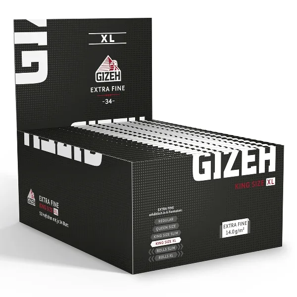 GIZEH Black King Size XL 50x34 Blatt – Produktabbildung