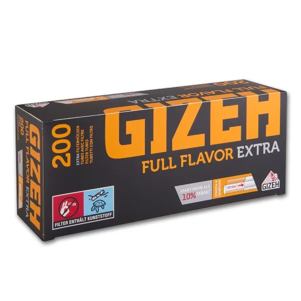 GIZEH Extra Filterhülsen (5) 200 Stück Packung – Produktabbildung