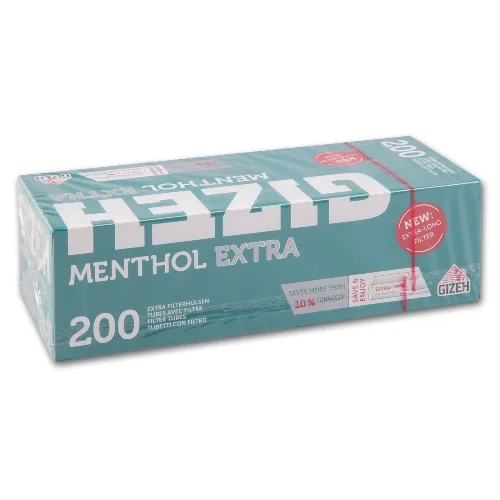 GIZEH Menthol Extra Hülsen 200 Stück Packung – Produktabbildung