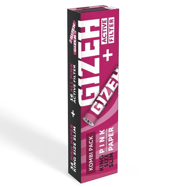 GIZEH Pink King Size Slim 16 x 34 + 16 Active Filter – Produktabbildung