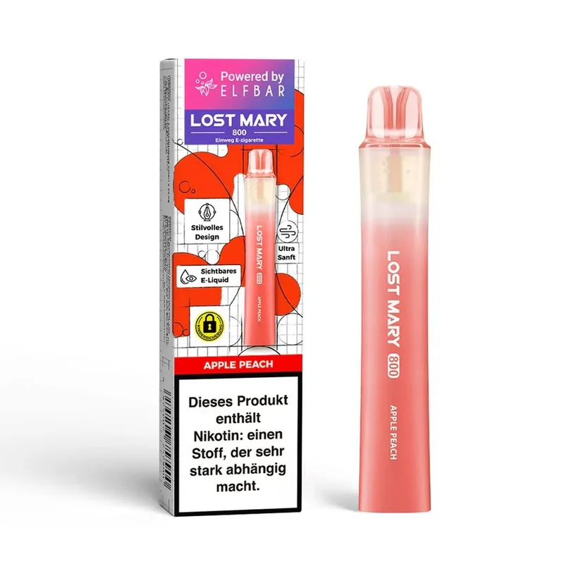 Lost Mary LM800 E-Shisha 20mg - Apple Peach – Produktabbildung