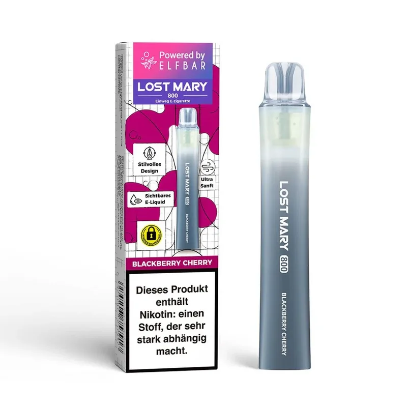Lost Mary LM800 E-Shisha 20mg - Blackberry Cherry – Produktabbildung