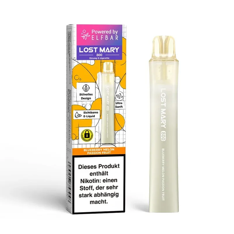 Lost Mary LM800 E-Shisha 20mg - Blueberry Melon Passion Fruit – Produktabbildung