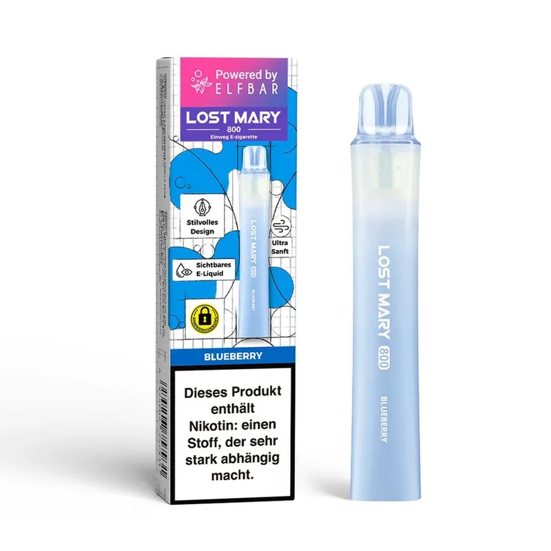 Lost Mary LM800 E-Shisha 20mg - Blueberry – Produktabbildung