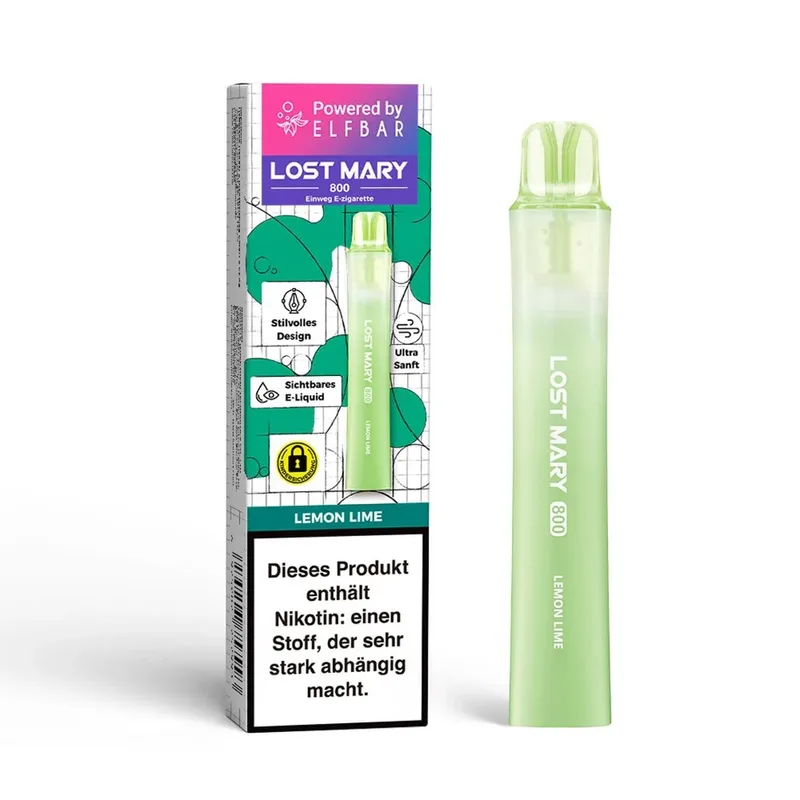 Lost Mary LM800 E-Shisha 20mg - Lemon Lime – Produktabbildung
