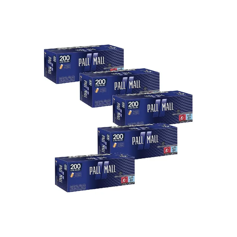 PALL MALL Blue Xtra Hülsen (5) 200 Stück Packung – Produktabbildung