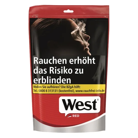 WEST Red Volume Tobacco Zip-Beutel – Produktabbildung