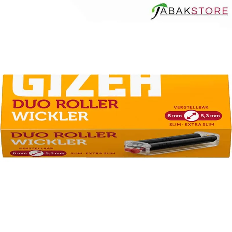 Zigaretten-Roller GIZEH Duo mit gelb extra slim – Produktabbildung